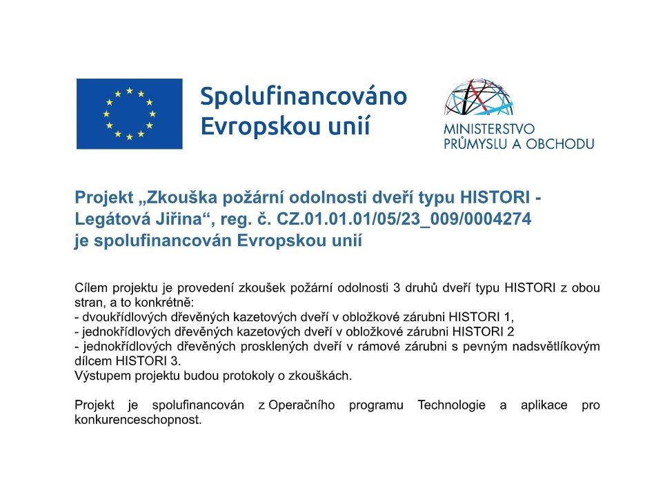 Zkouška požární odolnosti dveří typu HISTORI