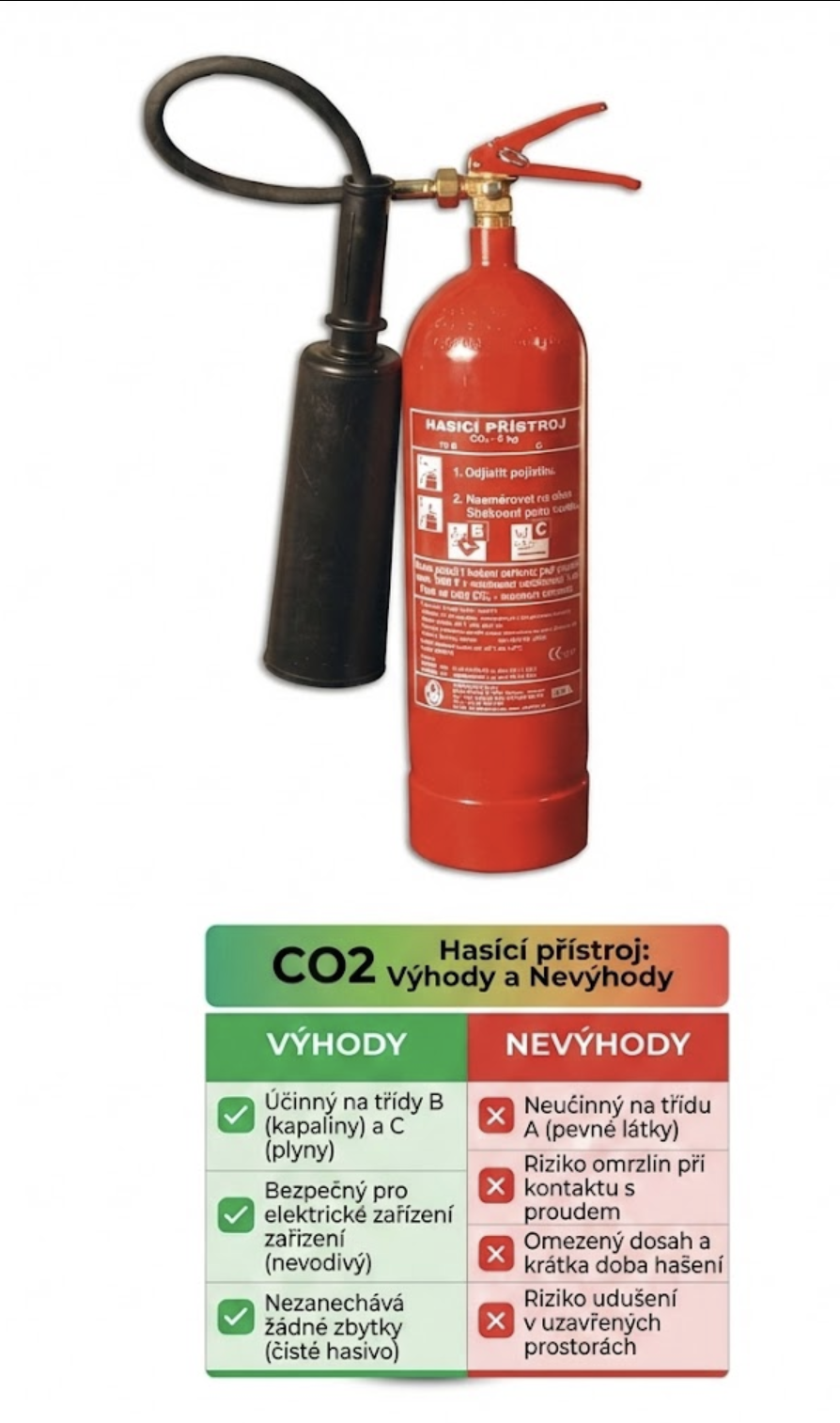 Hasící přístroj CO2 a jeho výhody a nevýhody